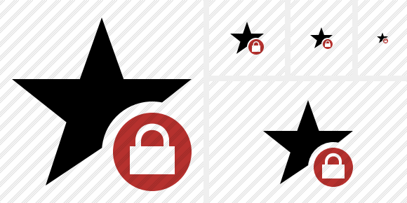 Star Lock Icon Star Lock Icon