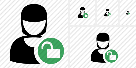 User Woman Unlock Icon