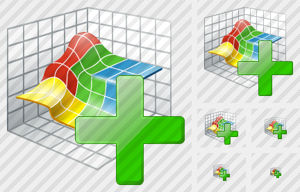 Icône 3D Graph Add