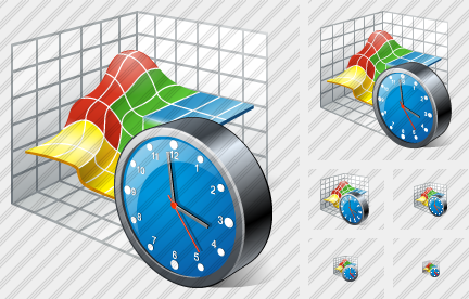 Icona Grafico 3D Orologio Icona Grafico 3D Orologio