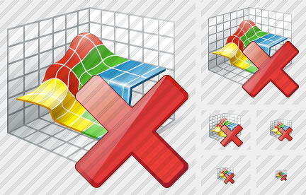 Icône 3D Graph Delete