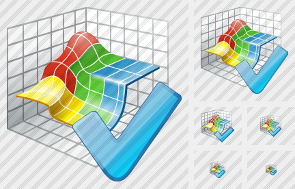 Icona Grafico 3D Ok Icona Grafico 3D Ok