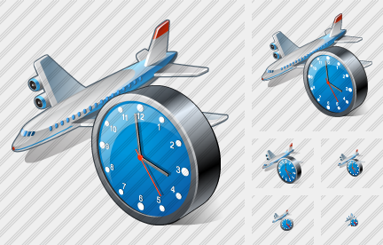 Airplane Clock Icon Airplane Clock Icon