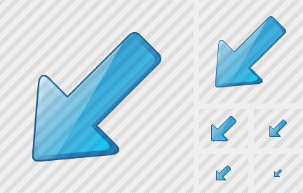 Arrow Left Down Blue Icon