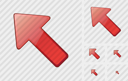 Icono Arrow Left Up Red