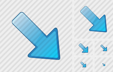 Arrow Right Down Blue Icon Arrow Right Down Blue Icon