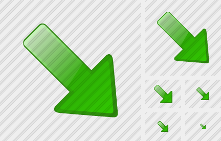 Arrow Right Down Green Icon