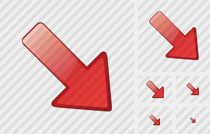 Arrow Right Down Red Icon