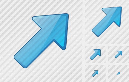 Arrow Right Up Blue Icon