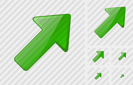 Arrow Right Up Green Symbol