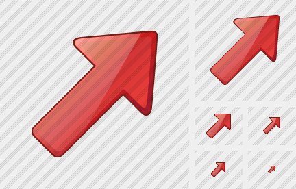 Arrow Right Up Red Icon