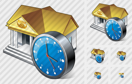 Bank Clock Icon Bank Clock Icon