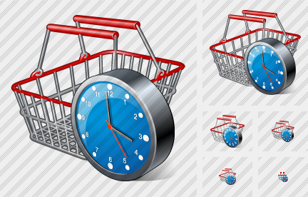 Basket Clock Icon Basket Clock Icon