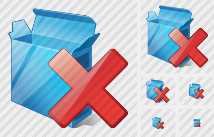 Box Open Delete Icon Box Open Delete Icon