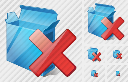 Box Open Delete Symbol