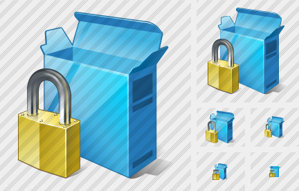 Box Open Locked Icon Box Open Locked Icon