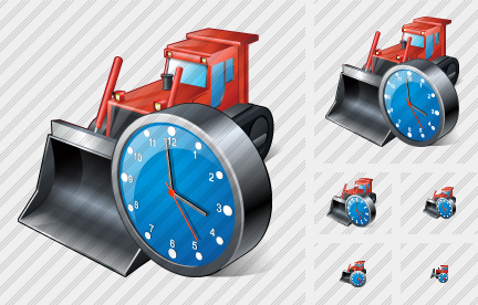 Bulldozer Clock Icon Bulldozer Clock Icon