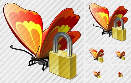 Butterfly Locked Icon