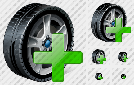 Car Wheel Add Icon