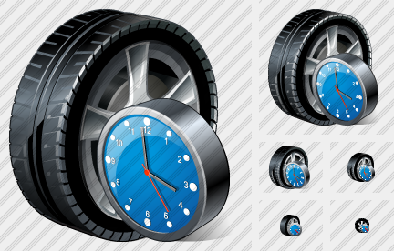 Car Wheel Clock Icon