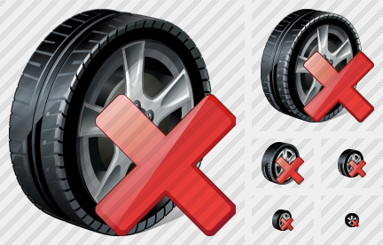 Car Wheel Delete Icon