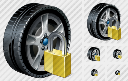 Icona Ruota d'Automobile Bloccato