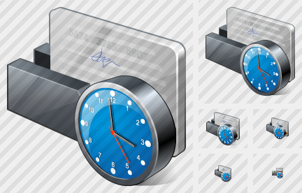 Card Reading Device Clock Symbol