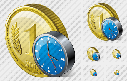 Coin Clock Icon Coin Clock Icon
