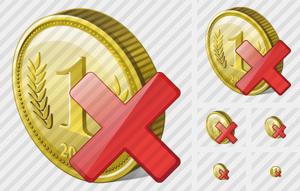 Coin Delete Icon Coin Delete Icon