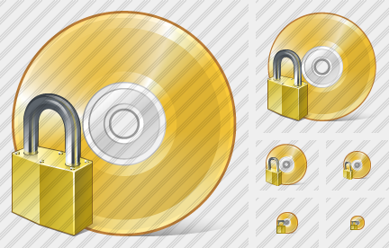 Icona Compact Disc Bloccato Icona Compact Disc Bloccato