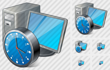 Computer Clock Icon Computer Clock Icon
