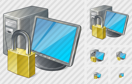Computer Locked Icon Computer Locked Icon