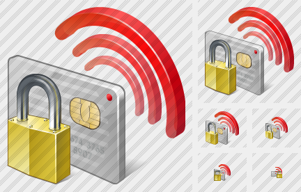 Contactless Chip Card Locked Symbol