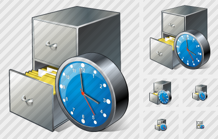 Document Box Clock Symbol