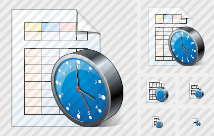 Document Table Clock Icon