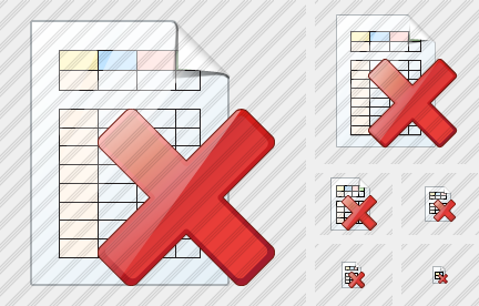 Document Table Delete Symbol Document Table Delete Symbol