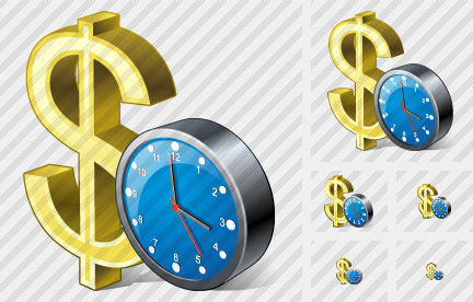Icono Dollar Clock Icono Dollar Clock