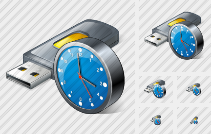 Flash Drive2 Clock Icon