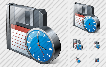 Icône Floppy Disk Clock