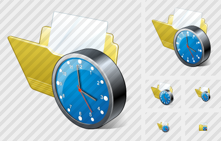Folder Document Clock Icon