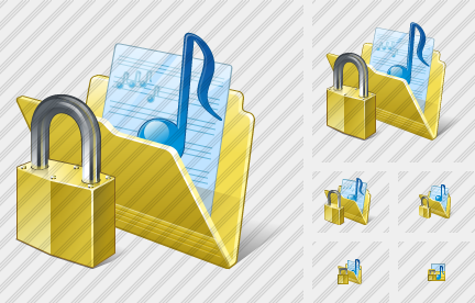 Folder My Music Locked Symbol