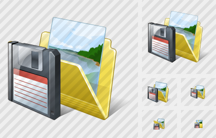 Folder My Pictures Save Symbol