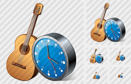 Guitar Clock Icon Guitar Clock Icon