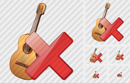 Guitar Delete Icon Guitar Delete Icon
