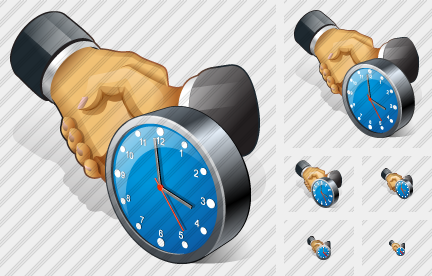 Handshake Clock Icon Handshake Clock Icon