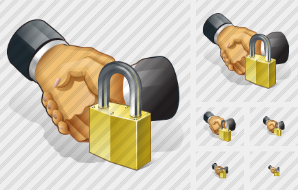 Handshake Locked Icon Handshake Locked Icon