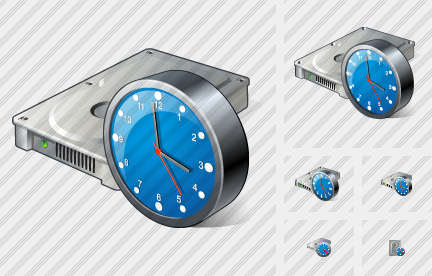 Hard Disk Clock Icon Hard Disk Clock Icon