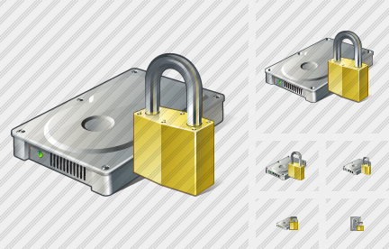Hard Disk Locked Icon Hard Disk Locked Icon