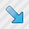 Arrow Right Down Blue Icon