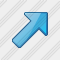Arrow Right Up Blue Icon